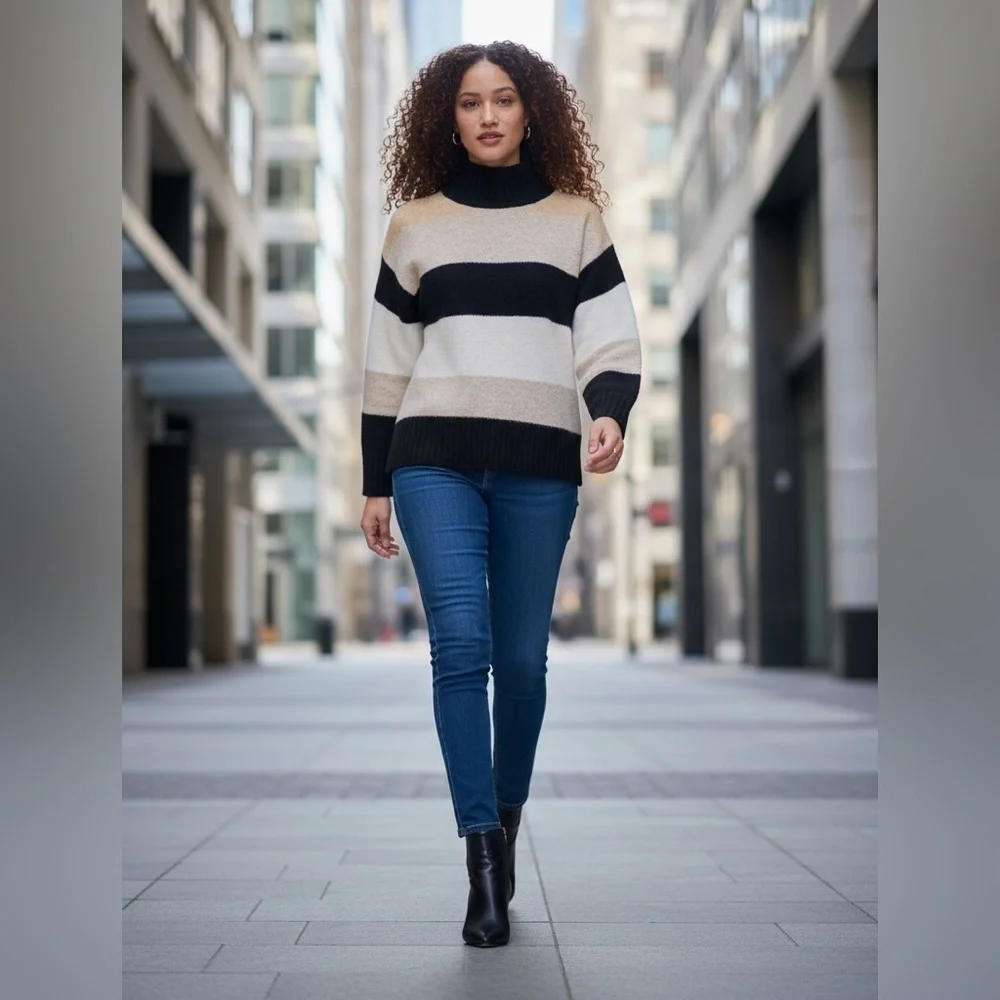 Women's Cozy Knit Mock Turtleneck Pullover Sweater - A New Day™